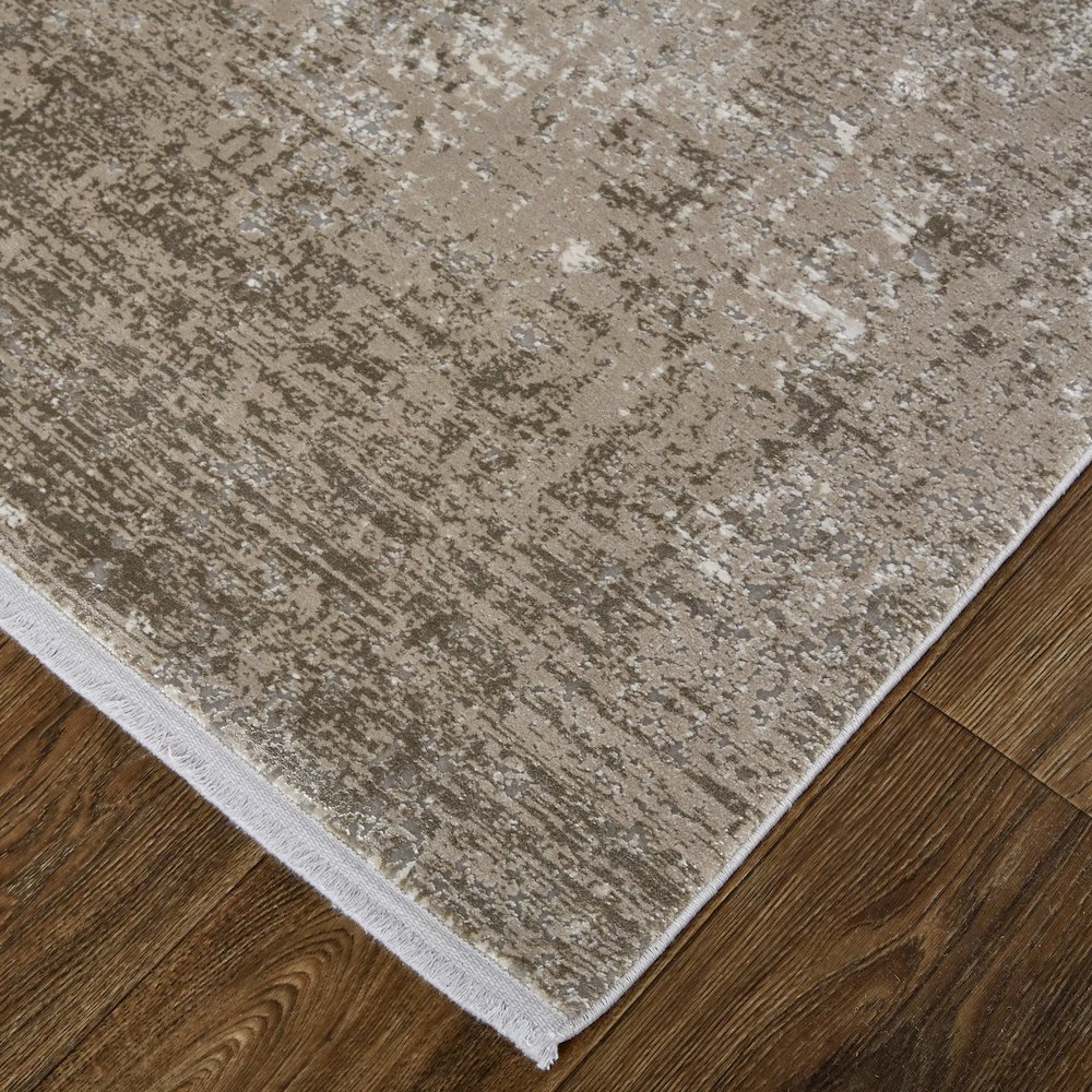 Cadiz Modern Abstract, Tan/Ivory/Gray, 4'-10" x 7'-10" Area Rug. Picture 3