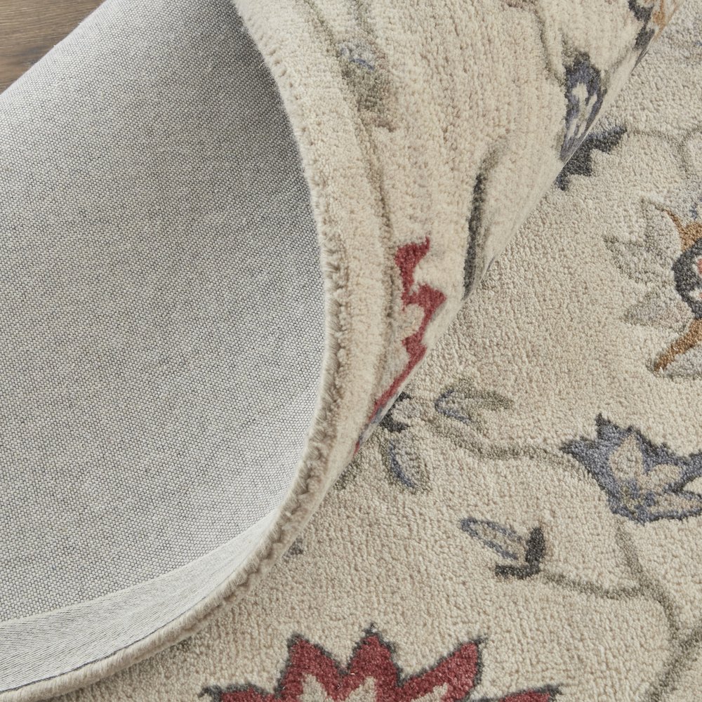 Rylan Transitional Floral & Botanical, Ivory/Blue/Tan, 9' x 12' Area Rug. Picture 7