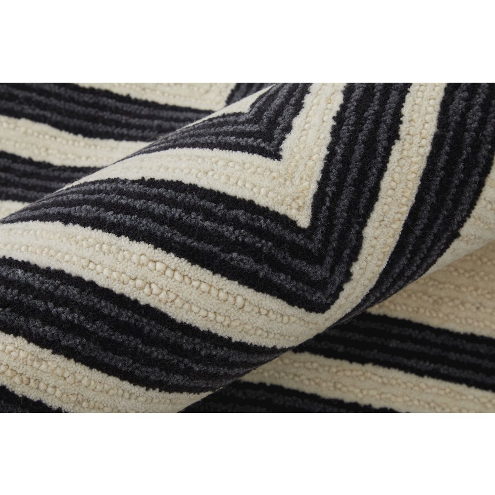 Maguire Transitional Abstract, Gray/Ivory/Black, 10' x 14' Area Rug. Picture 5