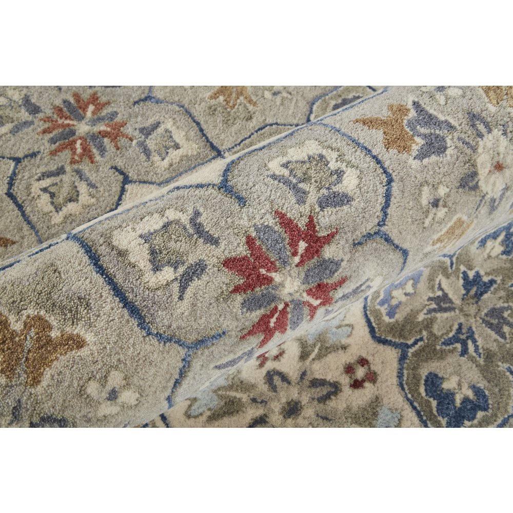Rylan Transitional Floral & Botanical, Taupe/Ivory/Red, 8' x 10' Area Rug. Picture 5
