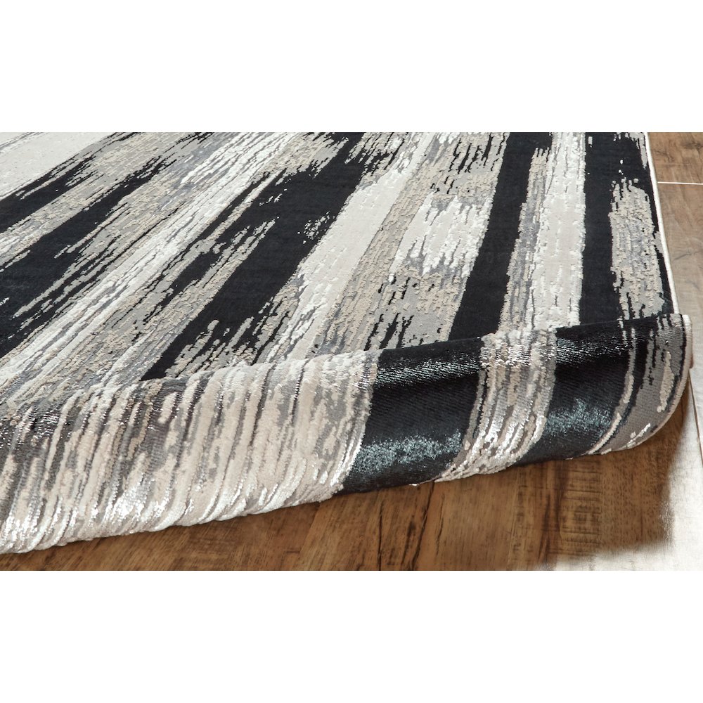 Micah Modern Abstract, Black/Silver/Gray, 3'-11" x 6' Accent Rug. Picture 6