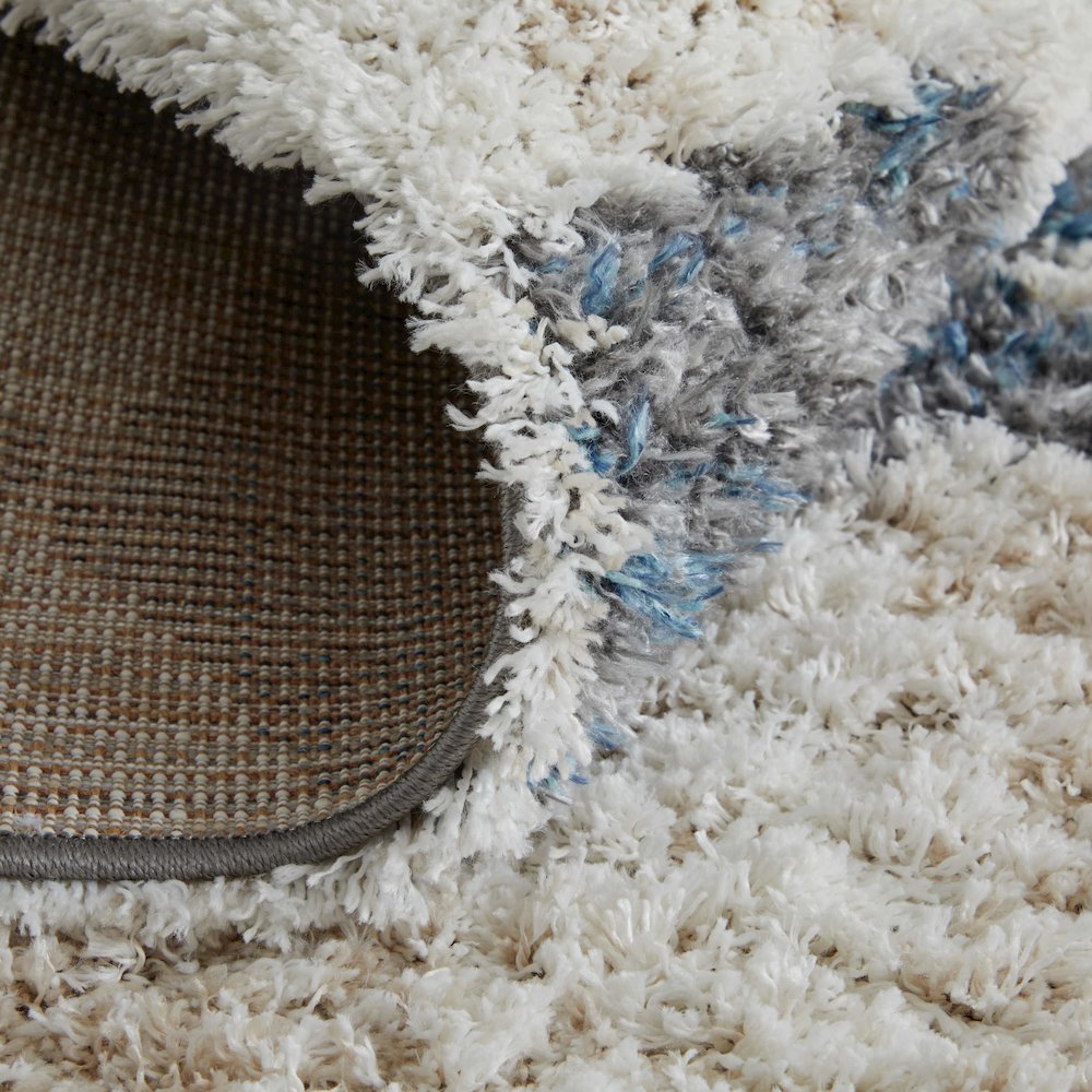 Mynka Transitional Diamond, Ivory/Gray/Blue, 5' x 8' Area Rug. Picture 7