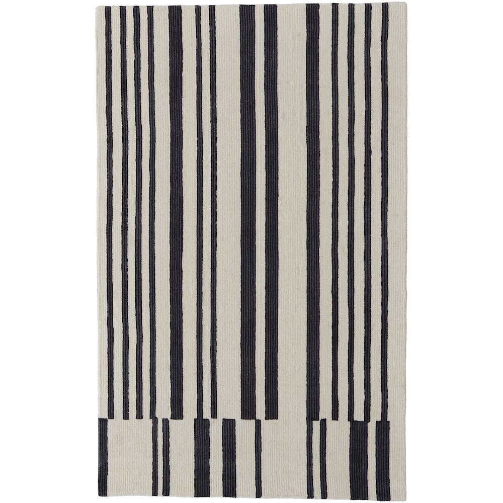 Maguire Transitional Abstract, Ivory/Black, 10' x 14' Area Rug. Picture 1