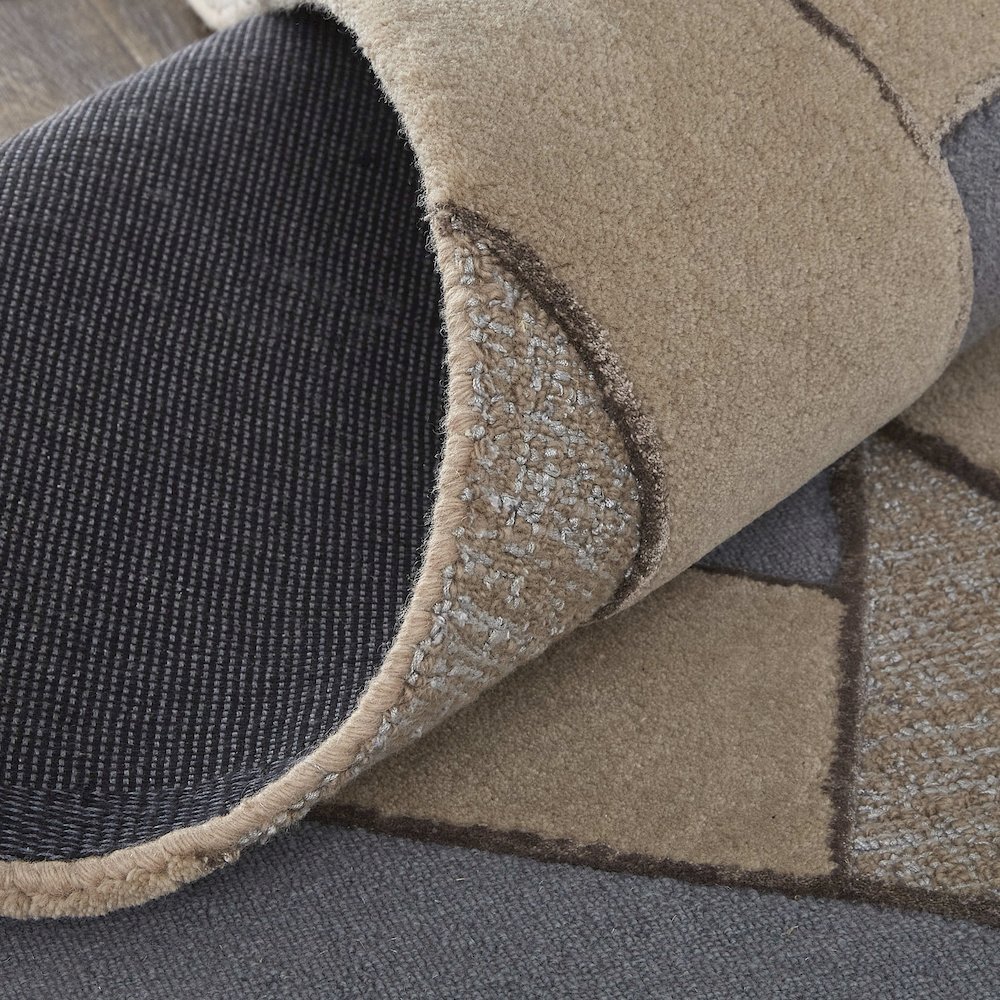 Nash Modern Geometric, Tan/Brown/Blue, 8' x 10' Area Rug. Picture 7