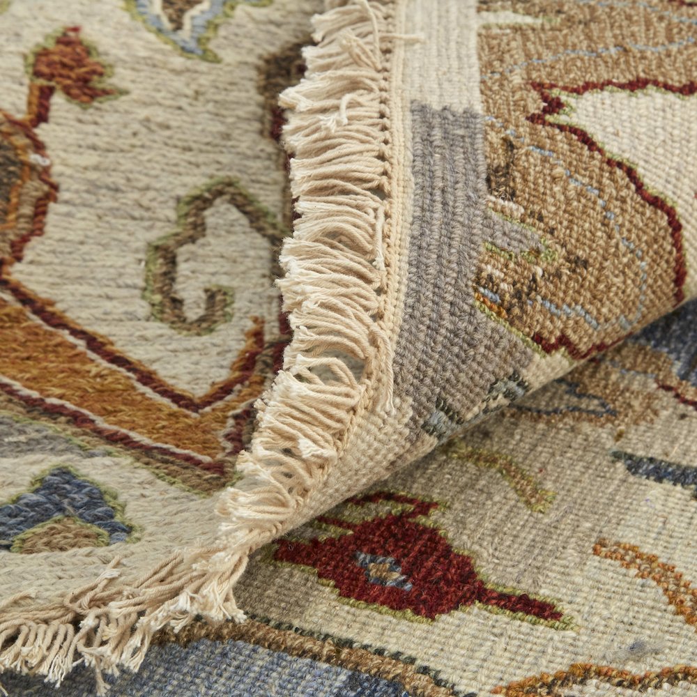 Leylan Transitional Ikat, Tan/Ivory/Orange, 3'-6" x 5'-6" Accent Rug. Picture 7