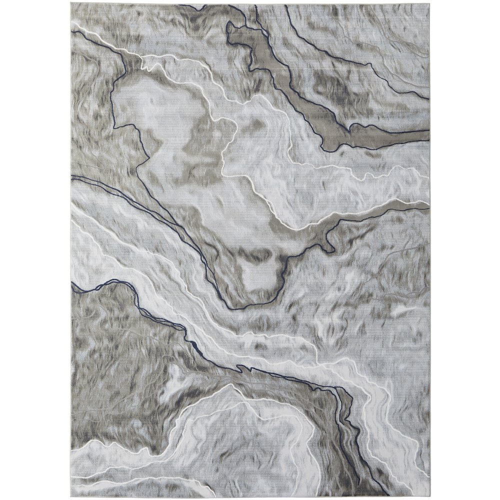 Gaspar Modern Abstract, Taupe/Gray/Blue, 5'-2" x 7'-2" Area Rug. Picture 1