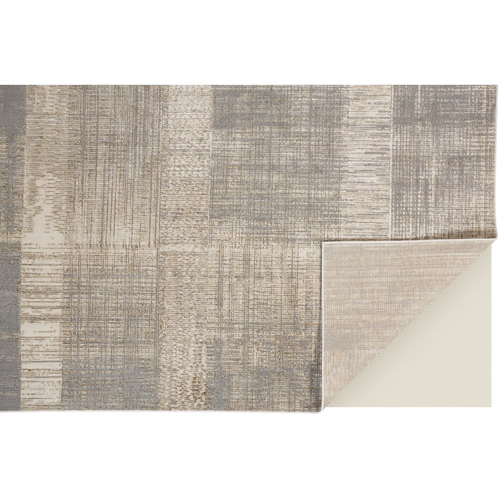 Aura Modern Abstract, Gray/Ivory, 9'-2" x 12' Area Rug. Picture 3