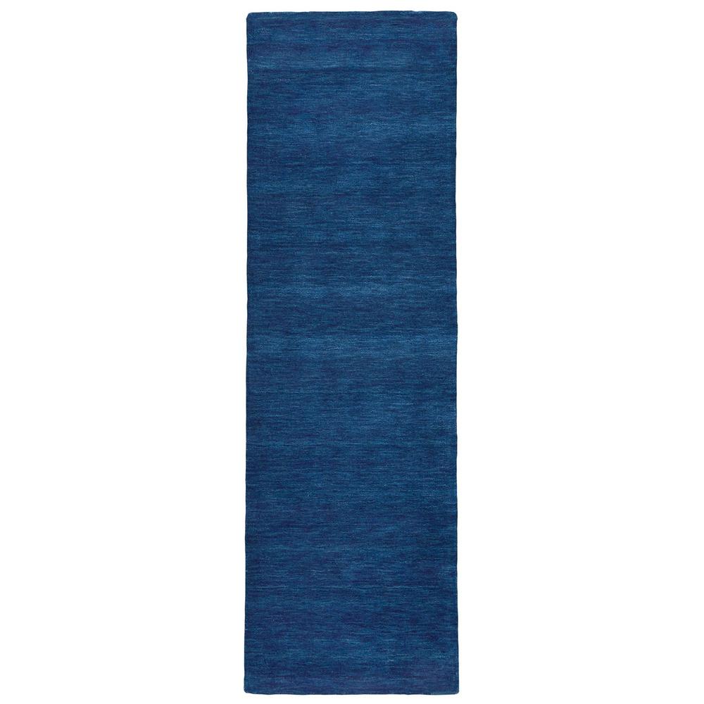 Luna Hand Woven Marled Wool Rug, Midnight Navy Blue, 2ft - 6in x 8ft, Runner, 5798049FDBL000I6A. Picture 2