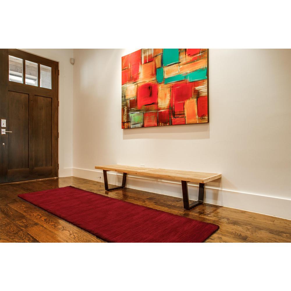 Luna Hand Woven Marled Wool Rug, Deep/Bright Red, 2ft - 6in x 8ft, Runner, 5798049FRED000I6A. Picture 1