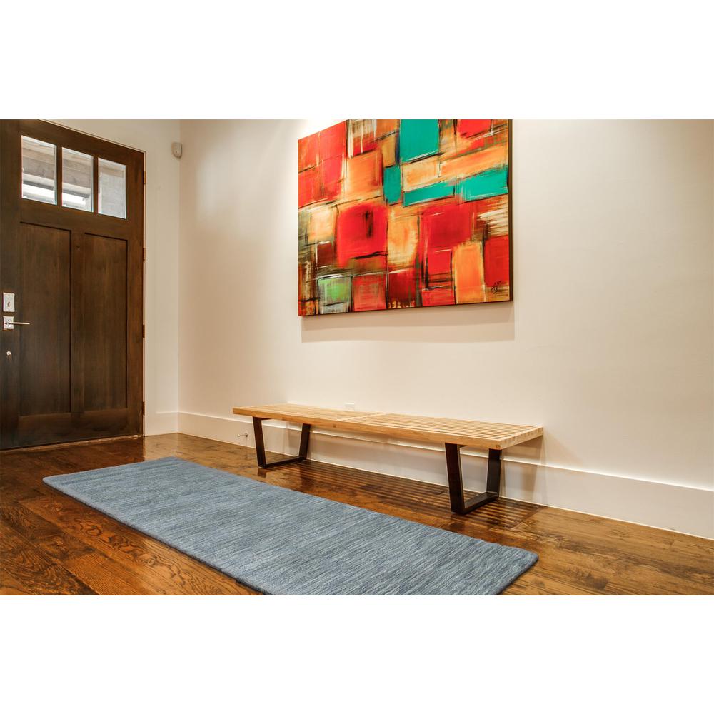 Luna Hand Woven Marled Wool Rug, Dusty Blue, 2ft - 6in x 8ft, Runner, 5798049FSMK000I6A. Picture 1