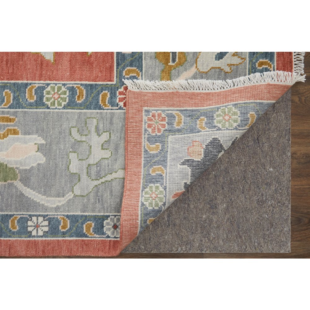 Karina Transitional Floral & Botanical, Red/Gray/Ivory, 5'-6" x 8'-6" Area Rug. Picture 4