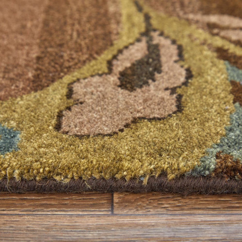 Amzad Transitional Floral & Botanical, Brown/Tan/Green, 4' x 6' Accent Rug. Picture 7