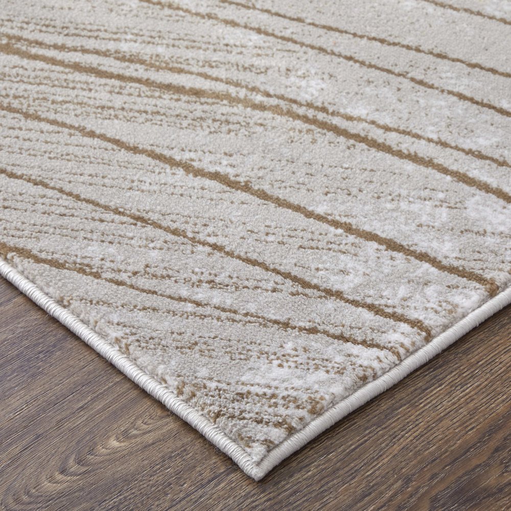 Waldor Modern Abstract, Taupe/Brown/Silver, 12' x 15' Area Rug. Picture 4