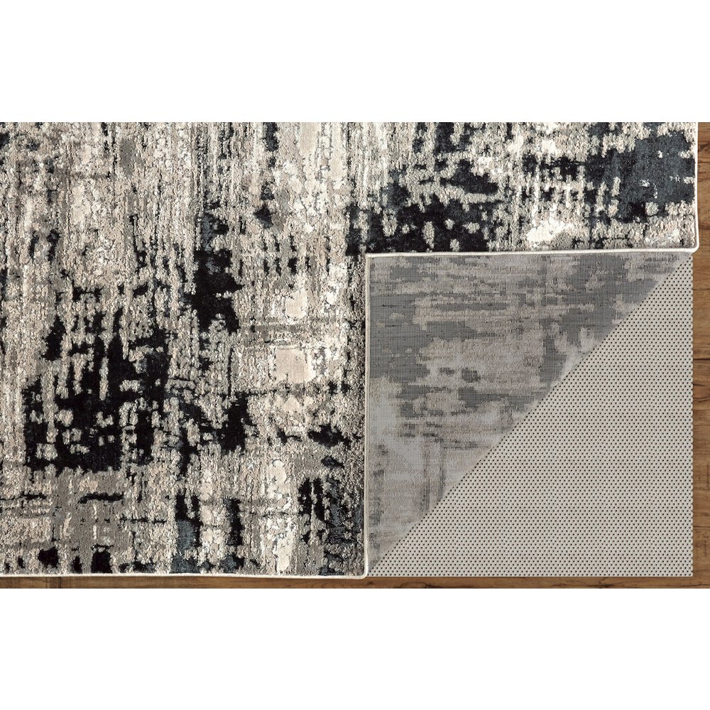 Micah Modern Abstract, Black/White/Gray, 8' x 10' Area Rug. Picture 4