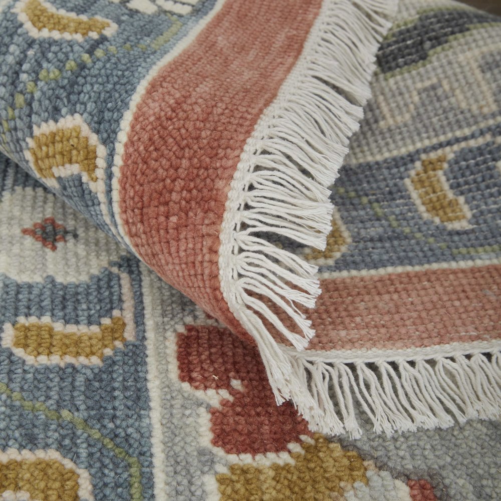 Karina Transitional Floral & Botanical, Red/Gray/Ivory, 5'-6" x 8'-6" Area Rug. Picture 7