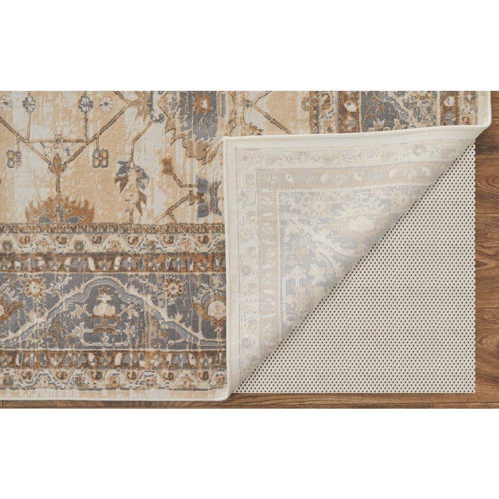 Celene Traditional Bordered, Tan/Ivory/Gray, 3'-9" x 5'-7" Accent Rug. Picture 4