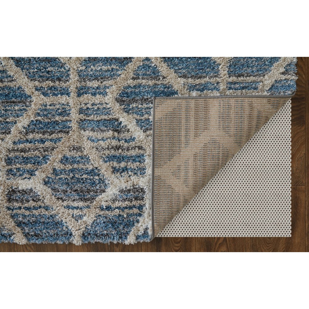 Mynka Transitional Diamond, Blue/Ivory, 5' x 8' Area Rug. Picture 4