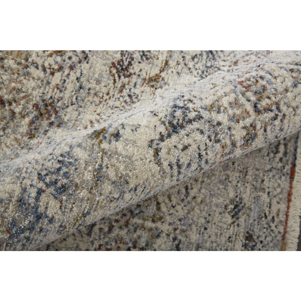 Kaia Transitional Distressed, Tan/Ivory/Blue, 3' x 5' Accent Rug. Picture 5