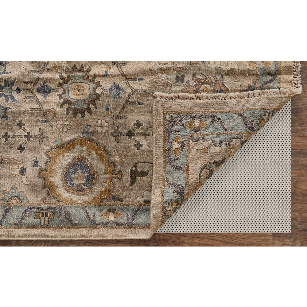 Corbitt Traditional Oriental, Tan/Blue/Gold, 2' x 3' Accent Rug. Picture 4