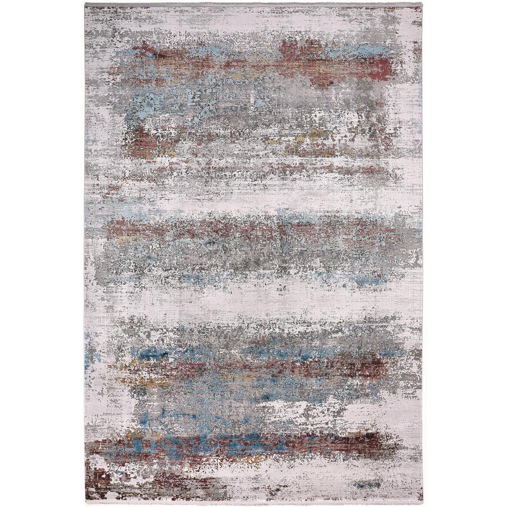 Cadiz Gradient Luster Rug, Gray/Deep Red/Blue, 7ft-9in x 11ft Area Rug, 8663902FMLT000G15. Picture 2