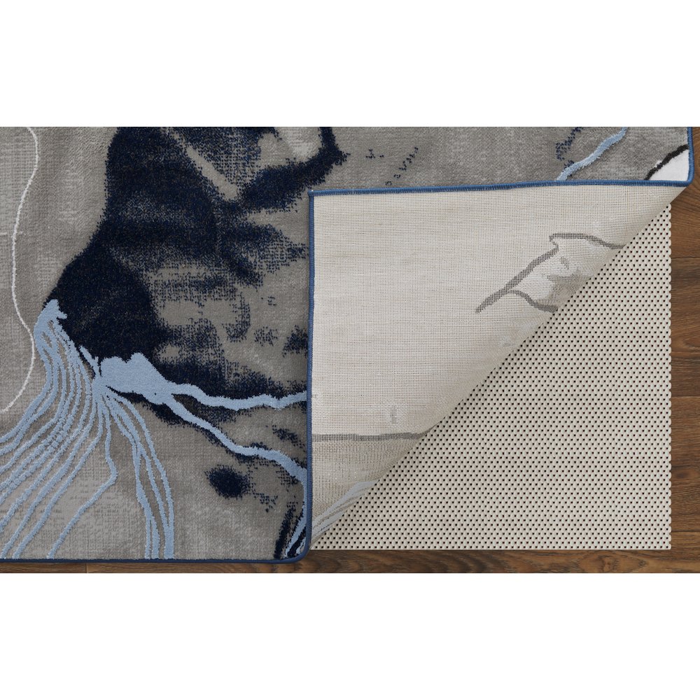 Gaspar Modern Abstract, Blue/Gray/Ivory, 5'-2" x 7'-2" Area Rug. Picture 4