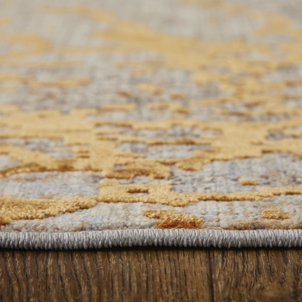 Pryor Modern Abstract, Gold/Brown/Gray, 5' x 8' Area Rug. Picture 8