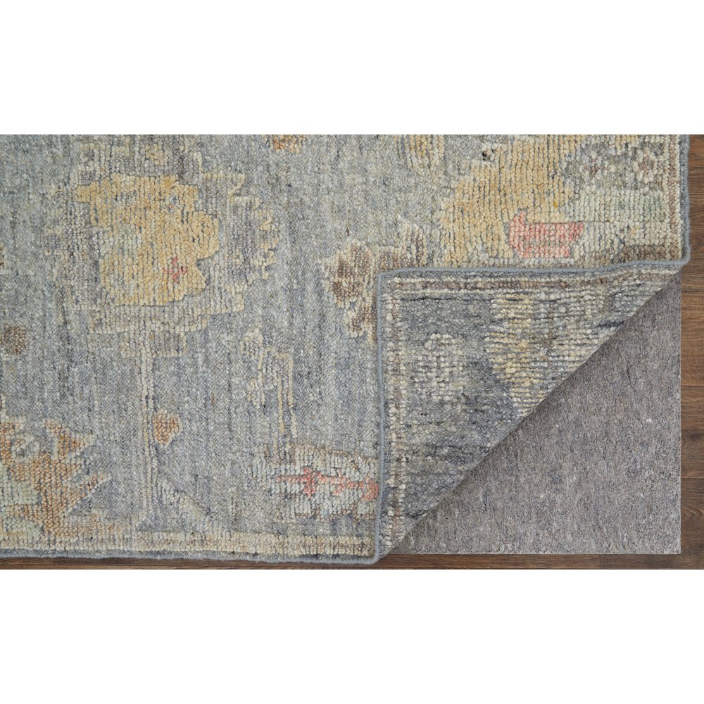 Transitional Floral & Botanical, Blue/Gray/Yellow, 8'-6" x 11'-6" Area Rug. Picture 4