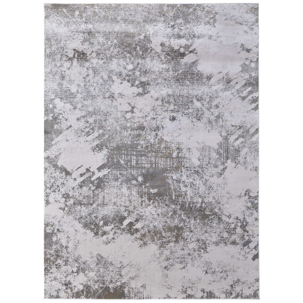 Waldor Modern Abstract, Gray/Silver/Taupe, 1'-8" x 2'-10" Accent Rug. Picture 1
