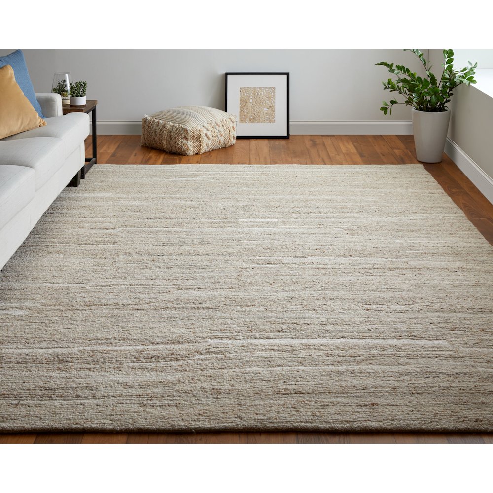 Navaro Modern Distressed, Ivory, 7'-9" x 9'-9" Area Rug. Picture 2