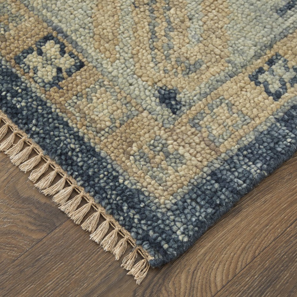 Fillmore Traditional Diamond, Blue/Ivory, 8' x 10' Area Rug. Picture 3