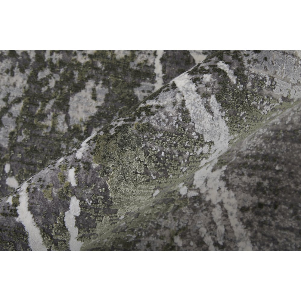 Cadiz Modern Abstract, Gray/Green/Taupe, 6'-6" x 9'-6" Area Rug. Picture 6