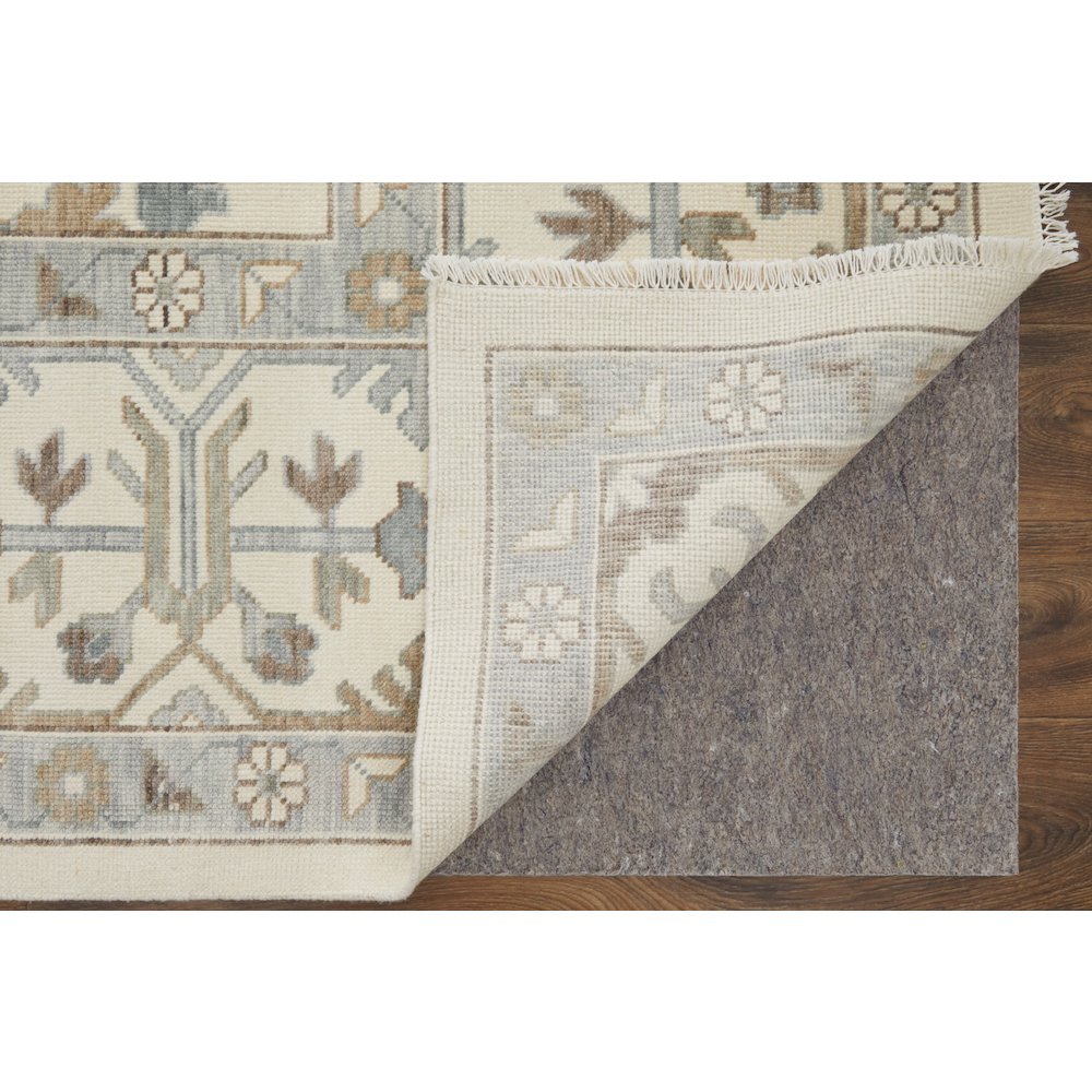 Karina Transitional Floral & Botanical, Ivory/Gray/Brown, 7'-9" x 9'-9" Area Rug. Picture 3