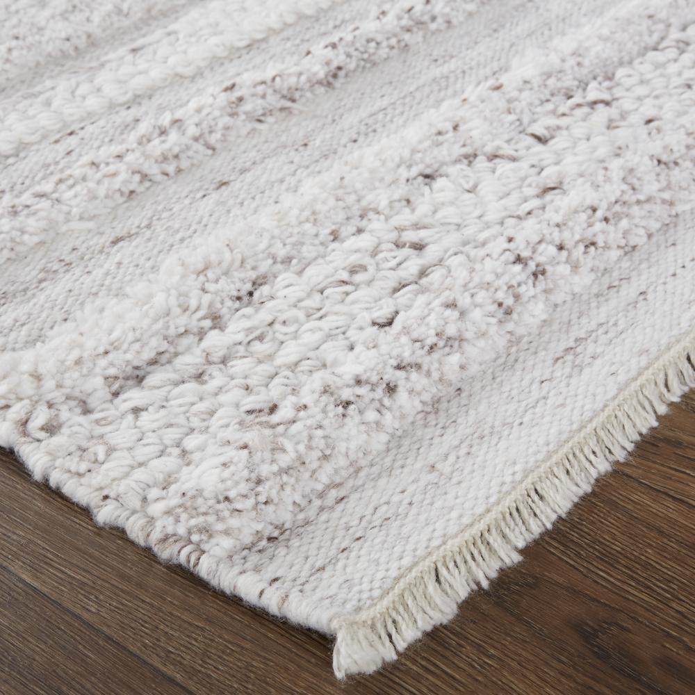 Alden Contemporary Bohemian Shag Rug, Ivory/Carob Brown, 2ft x 3ft Area Rug, ALD8637FBGE000P00. Picture 3