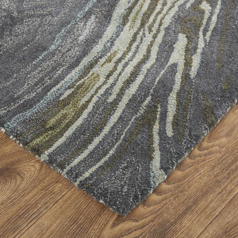 Amira Contemporary Marble Rug, Olive Green/Deep Gray/Blue, 2ft x 3ft Accent Rug, AMI8631FBLUGRNP00. Picture 3
