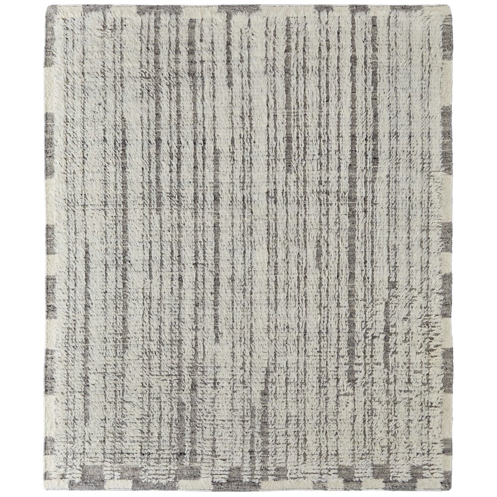 Ashby Transitional Stripes, Ivory/Gray, 5'-6" x 8'-6" Area Rug. Picture 1
