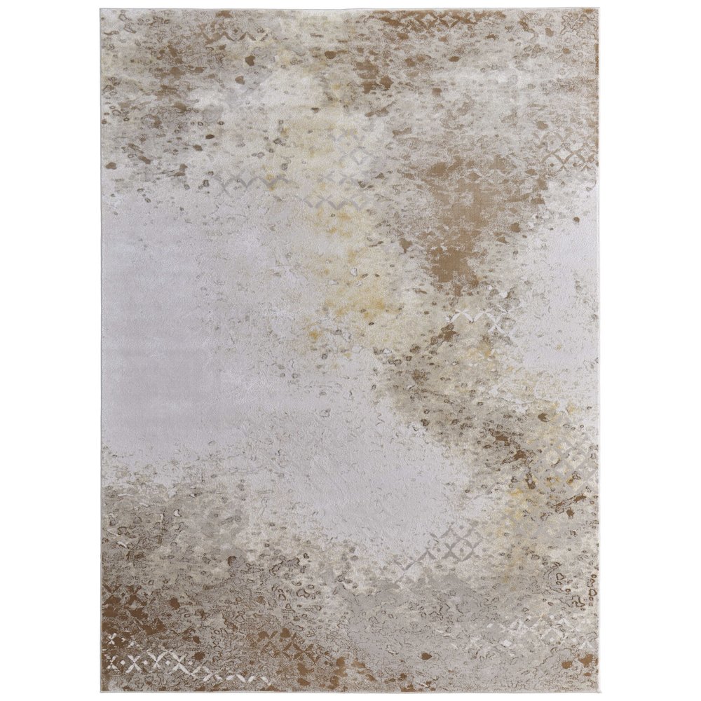 Waldor Modern Watercolor, Brown/Tan/Ivory, 12' x 15' Area Rug. Picture 1