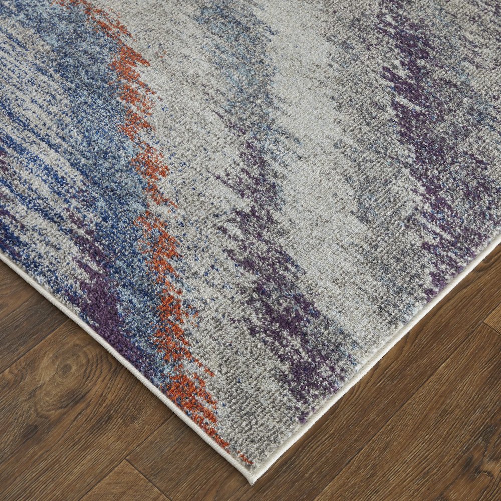 Edgemont Modern Abstract, Blue/Gray/Orange, 10' x 14' Area Rug. Picture 3