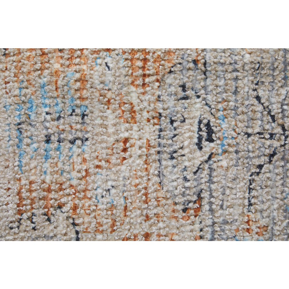 Caldwell Transitional Medallion, Ivory/Blue/Orange, 9' x 12' Area Rug. Picture 5