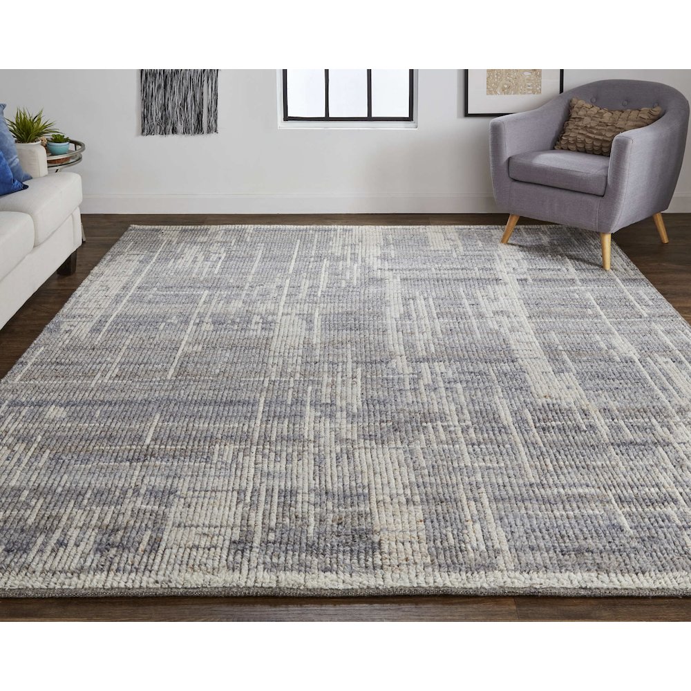 Alford Modern Abstract, Gray/Ivory/Taupe, 8'-6" x 11'-6" Area Rug. Picture 2