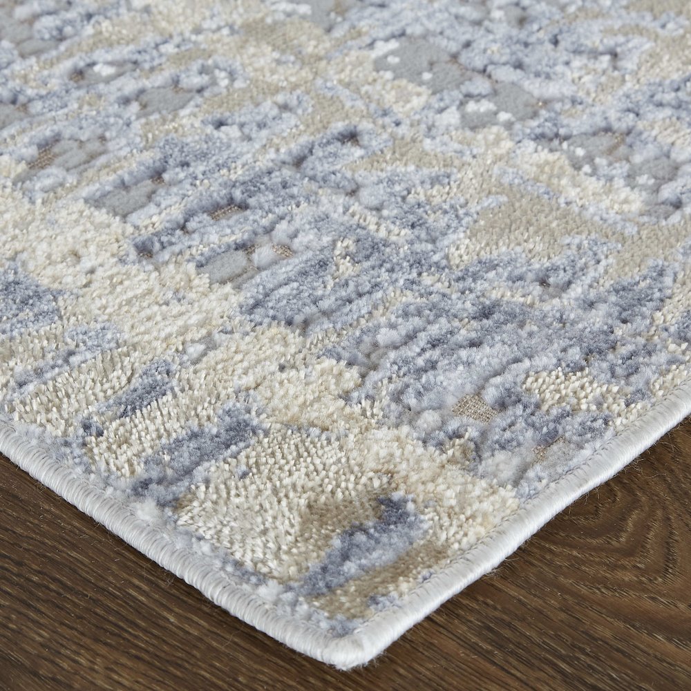 Laina Transitional Gradient & Ombre, Tan/Brown/Blue, 7'-10" x 9'-6" Area Rug. Picture 3