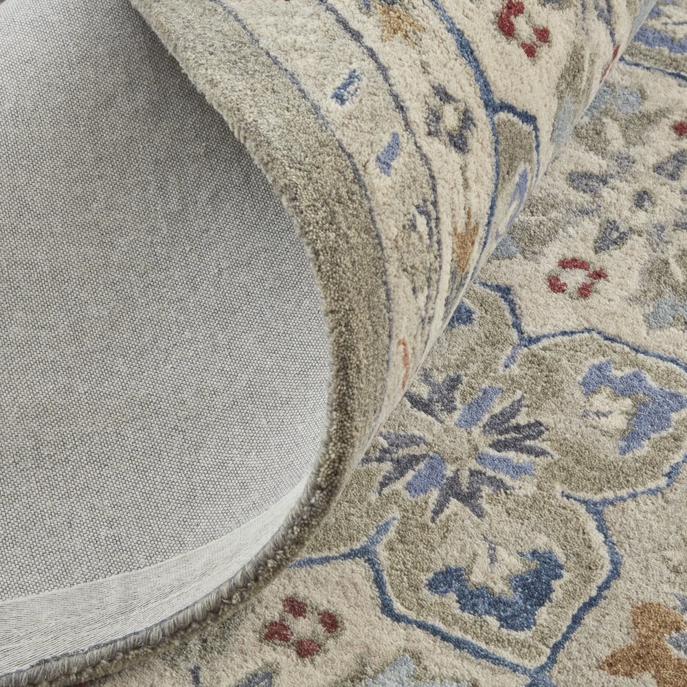 Rylan Transitional Floral & Botanical, Taupe/Ivory/Red, 10' x 14' Area Rug. Picture 7