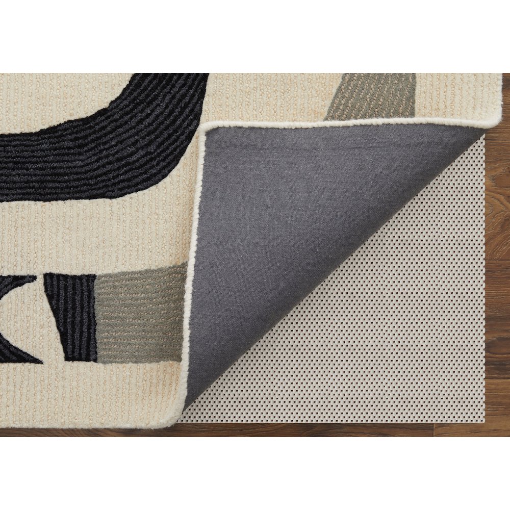 Maguire Transitional Abstract, Ivory/Gray/Black, 12' x 15' Area Rug. Picture 4