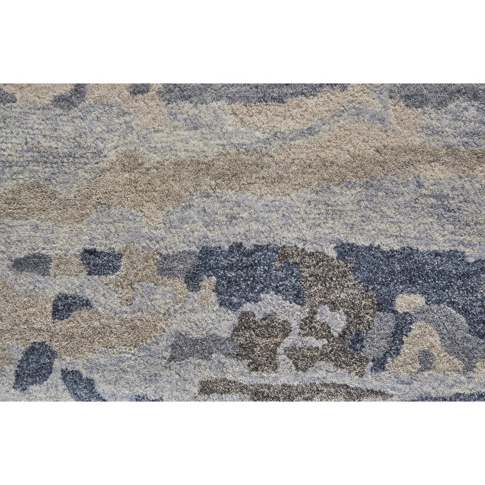 Everley Modern Abstract, Blue/Gray/Ivory, 5' x 8' Area Rug. Picture 6