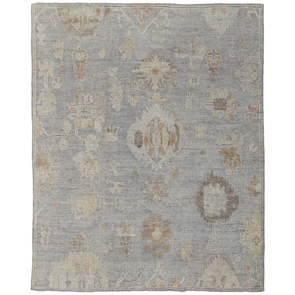 Transitional Floral & Botanical, Blue/Gray/Yellow, 8'-6" x 11'-6" Area Rug. Picture 1