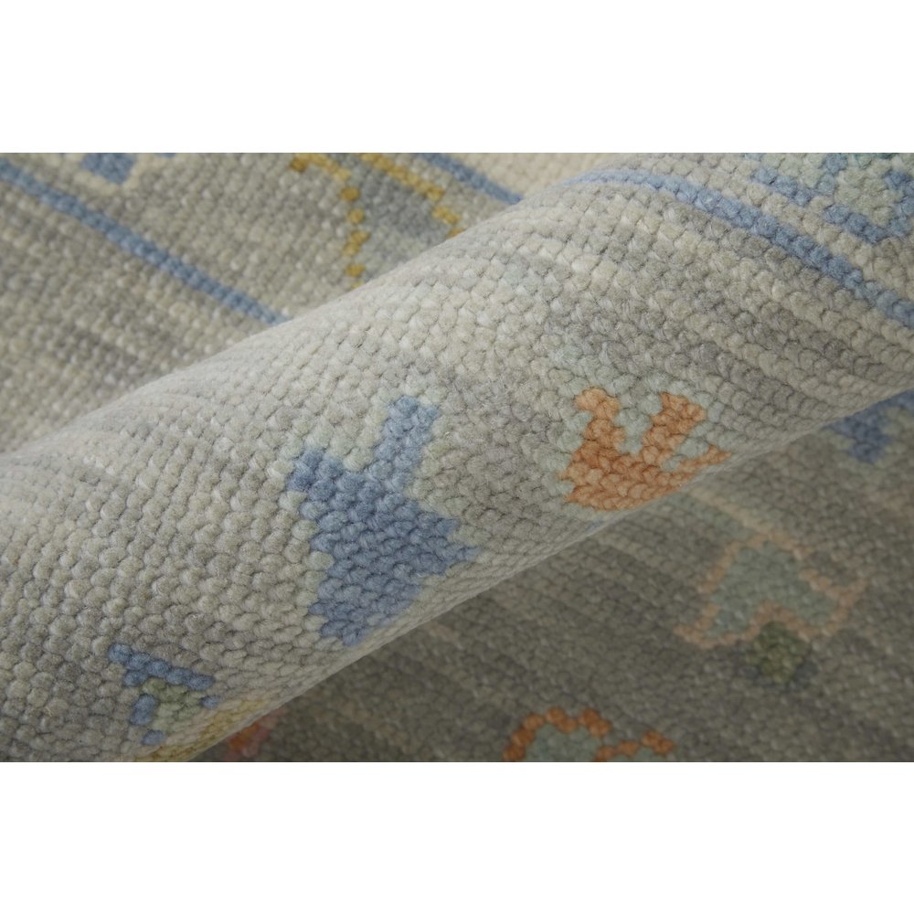 Transitional Floral & Botanical, Ivory/Orange/Blue, 9'-6" x 13'-6" Area Rug. Picture 5