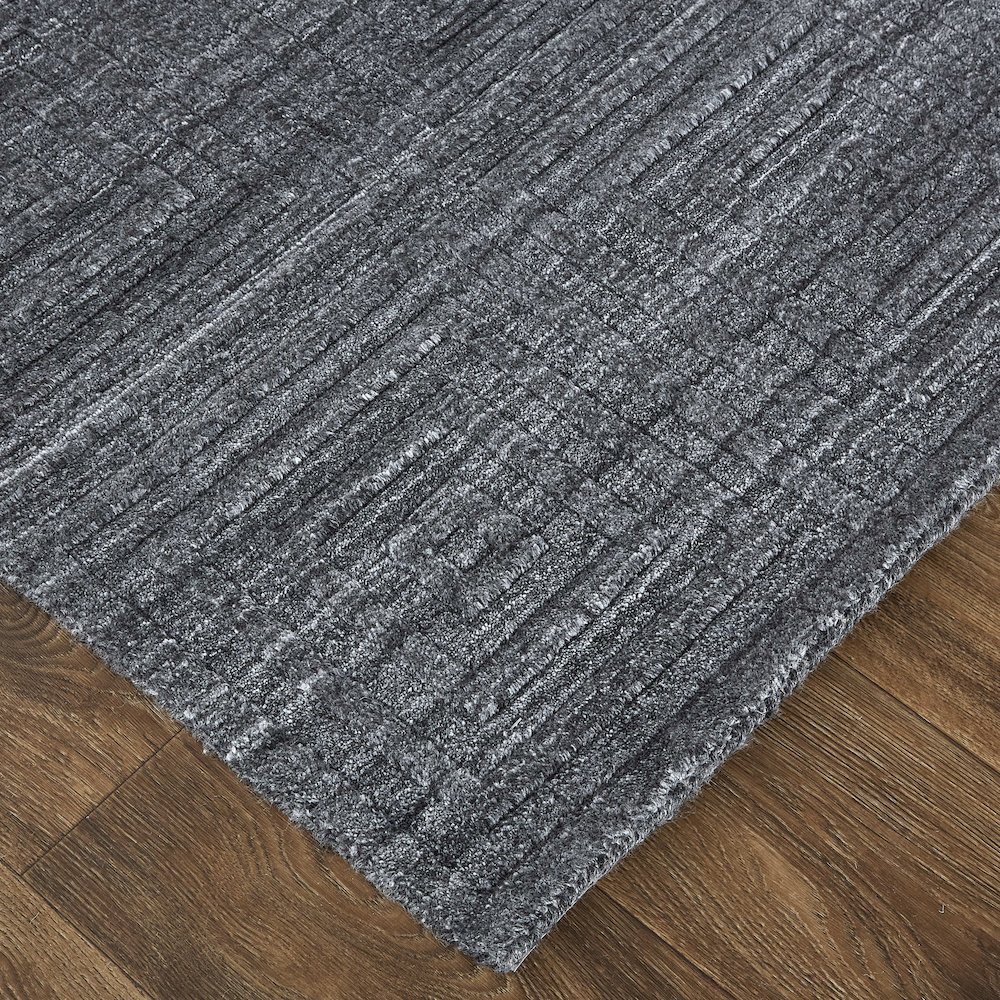 Redford Transitional Solid, Gray/Black, 9' x 12' Area Rug. Picture 3