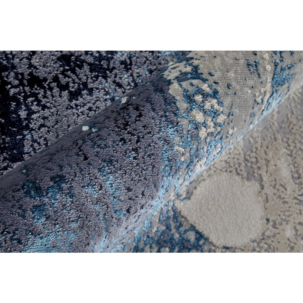Indio Modern Abstract, Ivory/Blue/Black, 9'-2" x 12' Area Rug. Picture 5