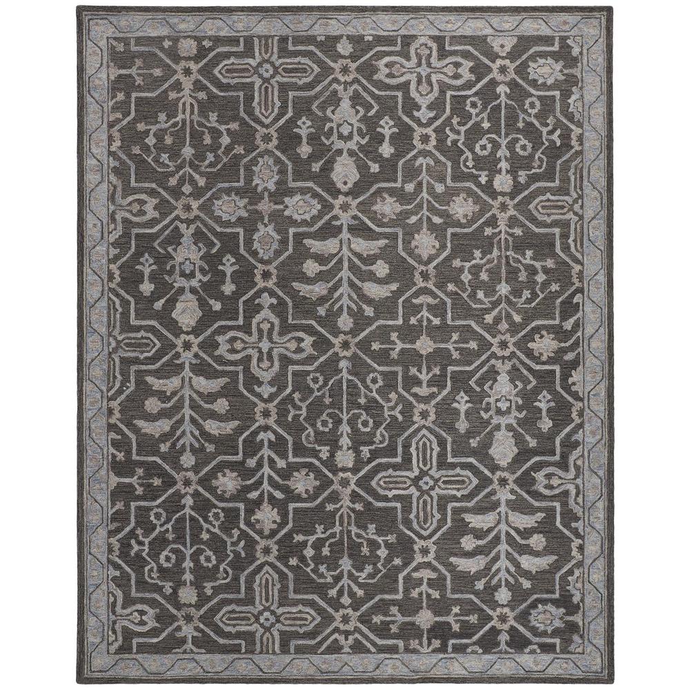 Fallon Rustic Farmhouse Rug, Flora/Fauna, Light Gray/Black, 9ft x 12ft Area Rug, FLN8839FCHL000G00. Picture 2