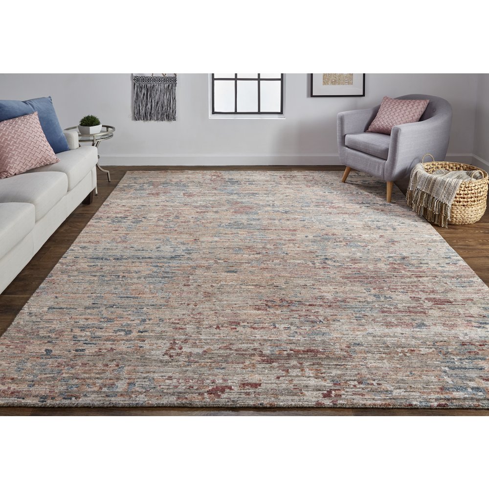 Conroe Modern Abstract, Red/Blue, 2' x 3' Accent Rug. Picture 2