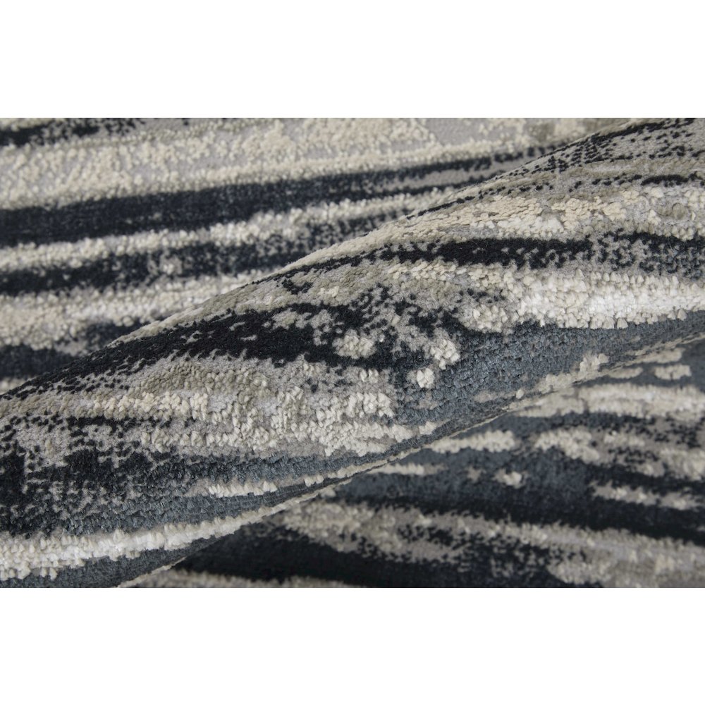 Micah Modern Diamond, Black/Silver/Taupe, 9'-2" x 12' Area Rug. Picture 5